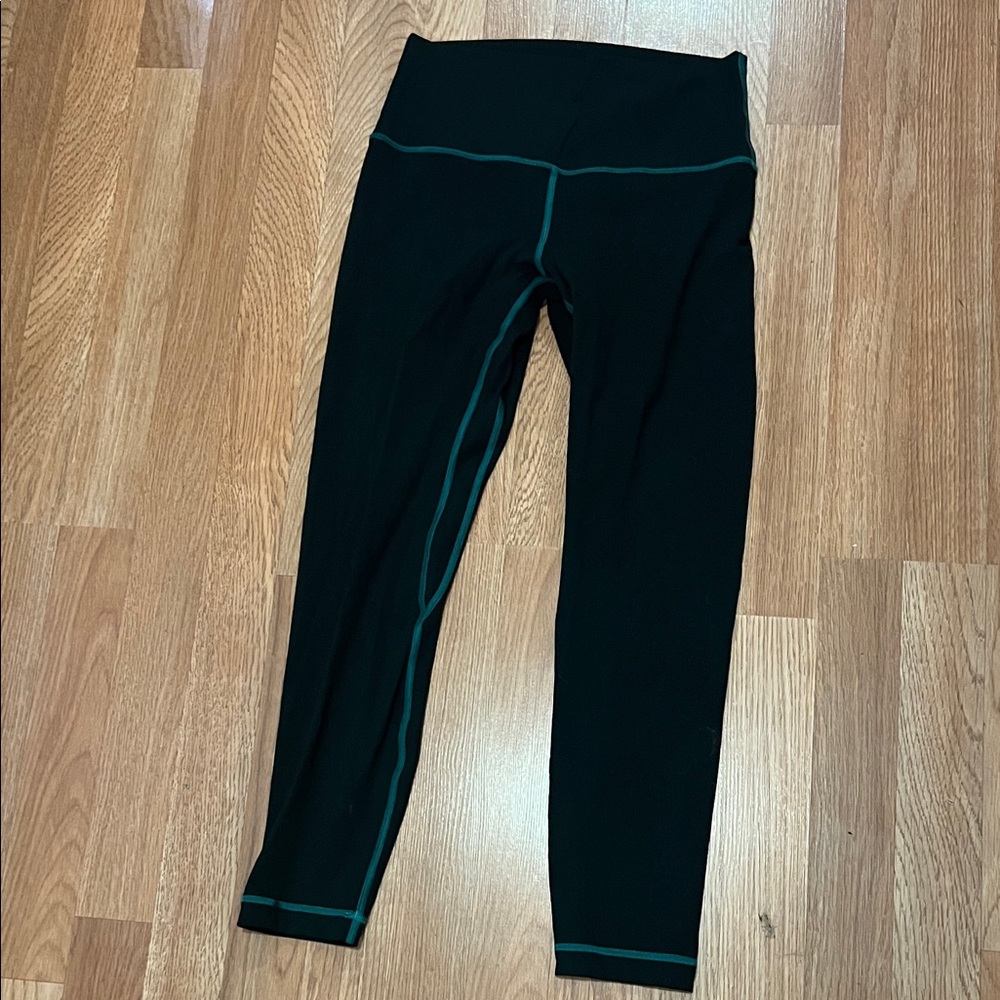 Hey Nuts Black Blue Athletic Leggings Sz S/M